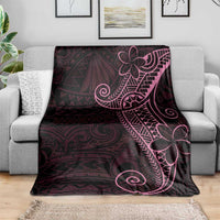 Black Pink Polynesian Tribal Blanket - Polynesian Pride