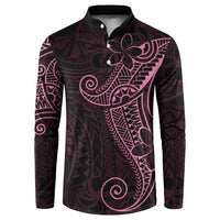 Black Pink Polynesian Tribal Button Sweatshirt LT9 Pink - Polynesian Pride
