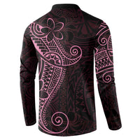 Black Pink Polynesian Tribal Button Sweatshirt LT9 - Polynesian Pride
