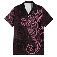 Black Pink Polynesian Tribal Family Matching Tank Maxi Dress and Hawaiian Shirt - Polynesian Pride