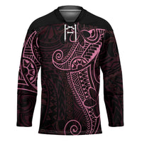 Black Pink Polynesian Tribal Hockey Jersey LT9 Unisex Pink - Polynesian Pride