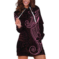 Black Pink Polynesian Tribal Hoodie Dress - Polynesian Pride