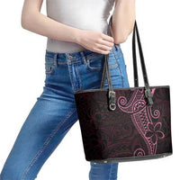 Black Pink Polynesian Tribal Leather Tote Bag - Polynesian Pride
