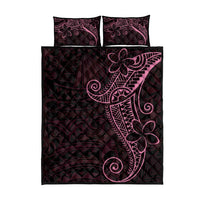 Black Pink Polynesian Tribal Quilt Bed Set - Polynesian Pride