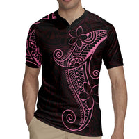 Black Pink Polynesian Tribal Rugby Jersey LT9 - Polynesian Pride