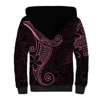 Black Pink Polynesian Tribal Sherpa Hoodie LT9 - Polynesian Pride