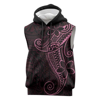 Black Pink Polynesian Tribal Sleeveless Hoodie - Polynesian Pride