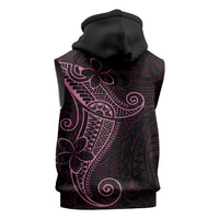 Black Pink Polynesian Tribal Sleeveless Zip Hoodie LT9 - Polynesian Pride