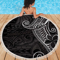 Black White Polynesian Tribal Beach Blanket LT9 - Polynesian Pride