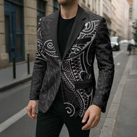 Black White Polynesian Tribal Blazer - Polynesian Pride