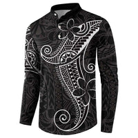 Black White Polynesian Tribal Button Sweatshirt LT9 - Polynesian Pride