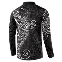 Black White Polynesian Tribal Button Sweatshirt LT9 - Polynesian Pride