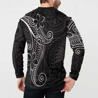 Black White Polynesian Tribal Button Sweatshirt LT9 - Polynesian Pride