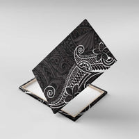 Black White Polynesian Tribal Canvas Wall Art LT9 With Frame White - Polynesian Pride
