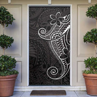Black White Polynesian Tribal Door Cover LT9 White - Polynesian Pride
