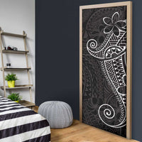 Black White Polynesian Tribal Door Cover LT9 - Polynesian Pride