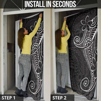 Black White Polynesian Tribal Door Cover LT9 - Polynesian Pride