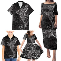 Black White Polynesian Tribal Family Matching Puletasi and Hawaiian Shirt LT9 - Polynesian Pride