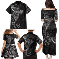 Black White Polynesian Tribal Family Matching Puletasi and Hawaiian Shirt LT9 - Polynesian Pride