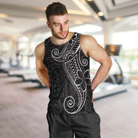 Black White Polynesian Tribal Men Tank Top LT9 White - Polynesian Pride