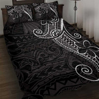 Black White Polynesian Tribal Quilt Bed Set - Polynesian Pride