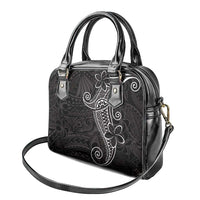 Black White Polynesian Tribal Shoulder Handbag - Polynesian Pride