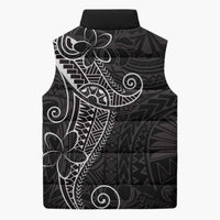 Black White Polynesian Tribal Sleeveless Puffer Jacket LT9 - Polynesian Pride