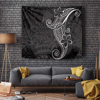Black White Polynesian Tribal Tapestry - Polynesian Pride