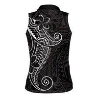 Black White Polynesian Tribal Women Sleeveless Polo Shirt LT9 - Polynesian Pride