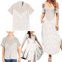 Lotu Tamaiti Tongan Polynesian Art Pattern Family Matching Summer Maxi Dress and Hawaiian Shirt Traditional Tribal Motifs - Polynesian Pride