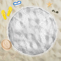 Lotu Tamaiti White Tongan Ngatu Beach Blanket Polynesian Tribal Fonulei Pattern LT9 One Size 150cm White - Polynesian Pride