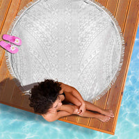 Lotu Tamaiti White Tongan Ngatu Beach Blanket Polynesian Tribal Fonulei Pattern LT9 - Polynesian Pride