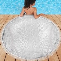 Lotu Tamaiti White Tongan Ngatu Beach Blanket Polynesian Tribal Fonulei Pattern LT9 - Polynesian Pride