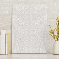 Lotu Tamaiti White Tongan Ngatu Canvas Wall Art Polynesian Tribal Fonulei Pattern - Polynesian Pride