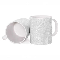 Lotu Tamaiti White Tongan Ngatu Ceramic Mug Polynesian Tribal Fonulei Pattern LT9 - Polynesian Pride