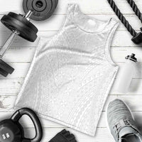 Lotu Tamaiti White Tongan Ngatu Men Tank Top Polynesian Tribal Fonulei Pattern LT9 - Polynesian Pride