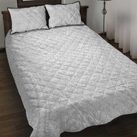 Lotu Tamaiti White Tongan Ngatu Quilt Bed Set Polynesian Tribal Fonulei Pattern LT9 White - Polynesian Pride