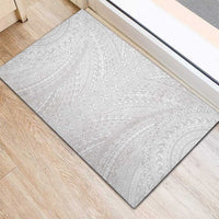 Lotu Tamaiti White Tongan Ngatu Rubber Doormat Polynesian Tribal Fonulei Pattern LT9 - Polynesian Pride