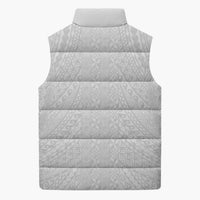 Lotu Tamaiti White Tongan Ngatu Sleeveless Puffer Jacket Polynesian Tribal Fonulei Pattern LT9 - Polynesian Pride