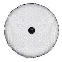 Lotu Tamaiti White Tongan Ngatu Spare Tire Cover Polynesian Tribal Fonulei Pattern - Polynesian Pride