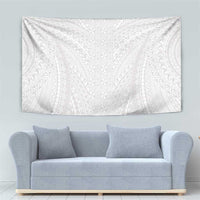 Lotu Tamaiti White Tongan Ngatu Tapestry Polynesian Tribal Fonulei Pattern - Polynesian Pride