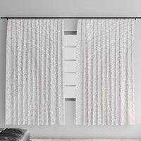 Lotu Tamaiti White Tongan Ngatu Window Curtain Polynesian Tribal Fonulei Pattern LT9 With Hooks White - Polynesian Pride