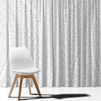 Lotu Tamaiti White Tongan Ngatu Window Curtain Polynesian Tribal Fonulei Pattern LT9 - Polynesian Pride