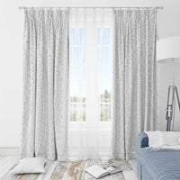 Lotu Tamaiti White Tongan Ngatu Window Curtain Polynesian Tribal Fonulei Pattern LT9 - Polynesian Pride