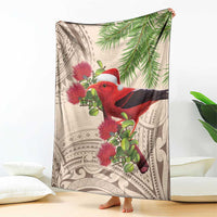 Christmas Hawaii with I'iwi Bird Blanket Aloha Mele Kalikimaka - Beige Art LT9 - Polynesian Pride