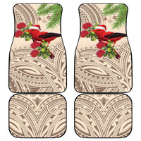 Christmas Hawaii with I'iwi Bird Car Mats Aloha Mele Kalikimaka - Beige Art