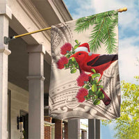 Christmas Hawaii with I'iwi Bird Garden Flag Aloha Mele Kalikimaka - Beige Art LT9 House Flag Beige - Polynesian Pride