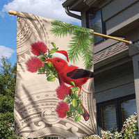 Christmas Hawaii with I'iwi Bird Garden Flag Aloha Mele Kalikimaka - Beige Art LT9 - Polynesian Pride