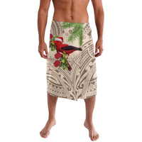 Christmas Hawaii with I'iwi Bird Lavalava Aloha Mele Kalikimaka - Beige Art LT9 Beige - Polynesian Pride