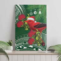 Christmas Hawaii with I'iwi Bird Canvas Wall Art Aloha Mele Kalikimaka - Green Art LT9 - Polynesian Pride